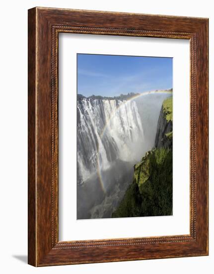 Rainbow above Victoria Falls, Mosi-Oa-Tunya National Park, Zambia-Paul Souders-Framed Photographic Print