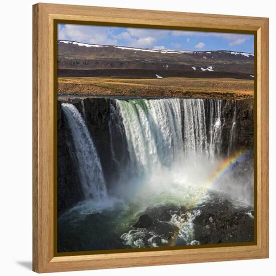 Rainbow and waterfall, Putoransky State Nature Reserve, Putorana Plateau, Siberia, Russia-Sergey Gorshkov-Framed Premier Image Canvas