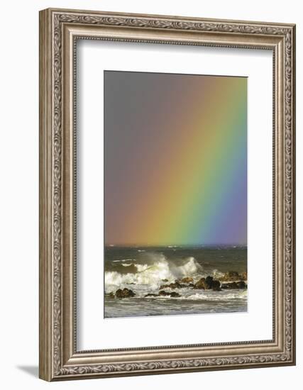 Rainbow and Waves, Hookipa Beach Park, Mauii, Hawaii, USA-Jaynes Gallery-Framed Photographic Print