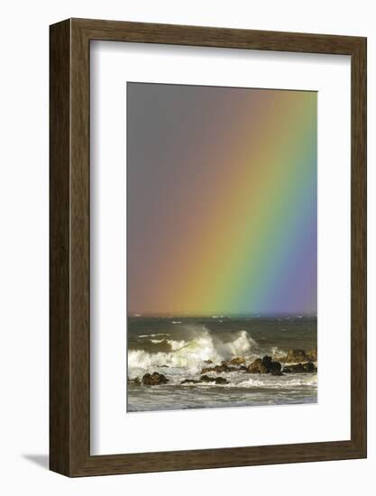 Rainbow and Waves, Hookipa Beach Park, Mauii, Hawaii, USA-Jaynes Gallery-Framed Photographic Print