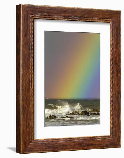 Rainbow and Waves, Hookipa Beach Park, Mauii, Hawaii, USA-Jaynes Gallery-Framed Photographic Print