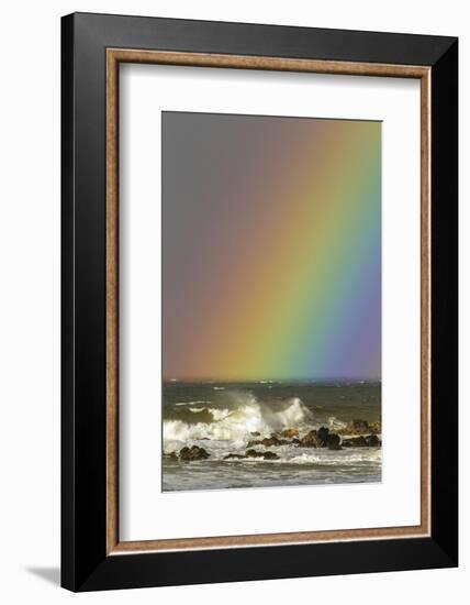 Rainbow and Waves, Hookipa Beach Park, Mauii, Hawaii, USA-Jaynes Gallery-Framed Photographic Print