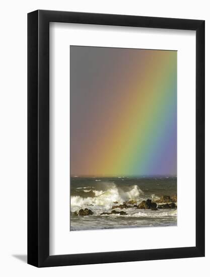 Rainbow and Waves, Hookipa Beach Park, Mauii, Hawaii, USA-Jaynes Gallery-Framed Photographic Print