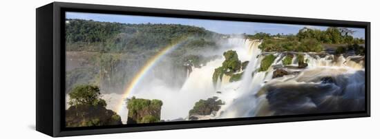Rainbow at Iguazu Falls, Brazil / Argentina border-Nick Garbutt-Framed Premier Image Canvas