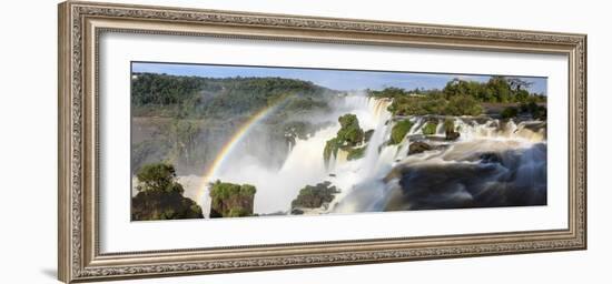 Rainbow at Iguazu Falls, Brazil / Argentina border-Nick Garbutt-Framed Photographic Print