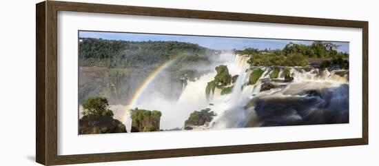 Rainbow at Iguazu Falls, Brazil / Argentina border-Nick Garbutt-Framed Photographic Print