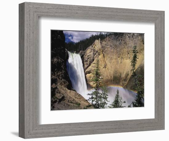 Rainbow at Lower Yellowstone Falls-James Randklev-Framed Photographic Print