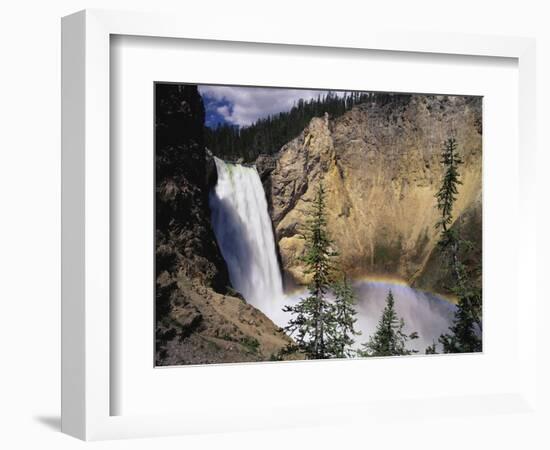 Rainbow at Lower Yellowstone Falls-James Randklev-Framed Photographic Print