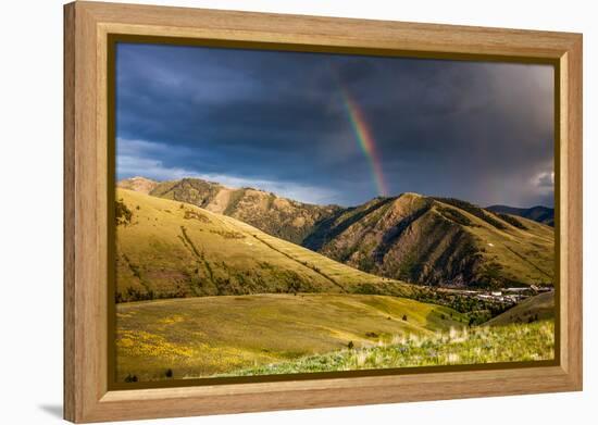 Rainbow at Sunset over Hellgate Canyon in Missoula, Montana-James White-Framed Premier Image Canvas