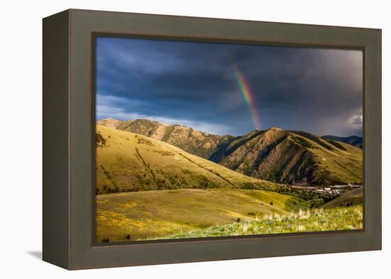 Rainbow at Sunset over Hellgate Canyon in Missoula, Montana-James White-Framed Premier Image Canvas