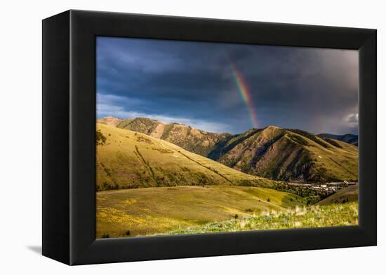 Rainbow at Sunset over Hellgate Canyon in Missoula, Montana-James White-Framed Premier Image Canvas