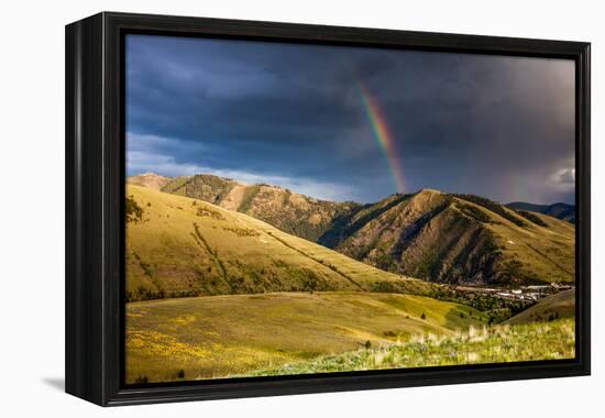 Rainbow at Sunset over Hellgate Canyon in Missoula, Montana-James White-Framed Premier Image Canvas