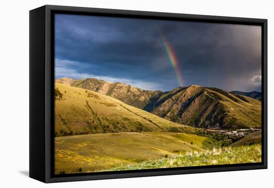 Rainbow at Sunset over Hellgate Canyon in Missoula, Montana-James White-Framed Premier Image Canvas