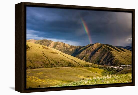 Rainbow at Sunset over Hellgate Canyon in Missoula, Montana-James White-Framed Premier Image Canvas