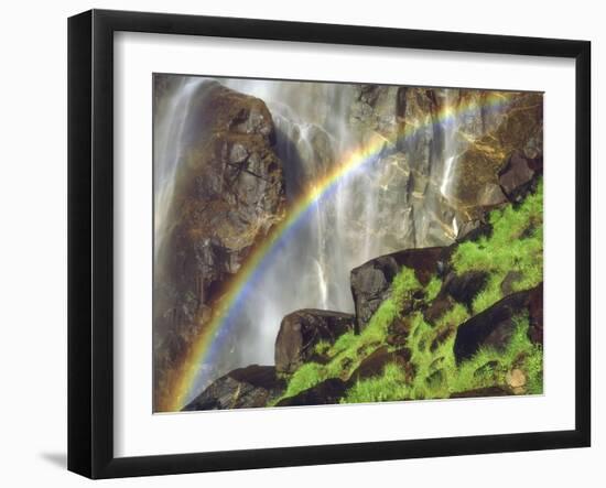 Rainbow at the Base of Bridal Veil Falls, Yosemite National Park, California, USA-Christopher Talbot Frank-Framed Photographic Print