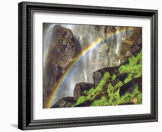 Rainbow at the Base of Bridal Veil Falls, Yosemite National Park, California, USA-Christopher Talbot Frank-Framed Photographic Print