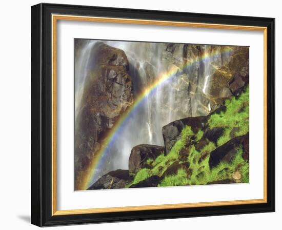 Rainbow at the Base of Bridal Veil Falls, Yosemite National Park, California, USA-Christopher Talbot Frank-Framed Photographic Print