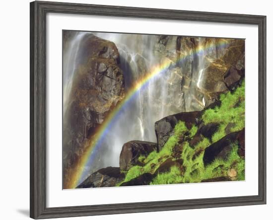 Rainbow at the Base of Bridal Veil Falls, Yosemite National Park, California, USA-Christopher Talbot Frank-Framed Photographic Print