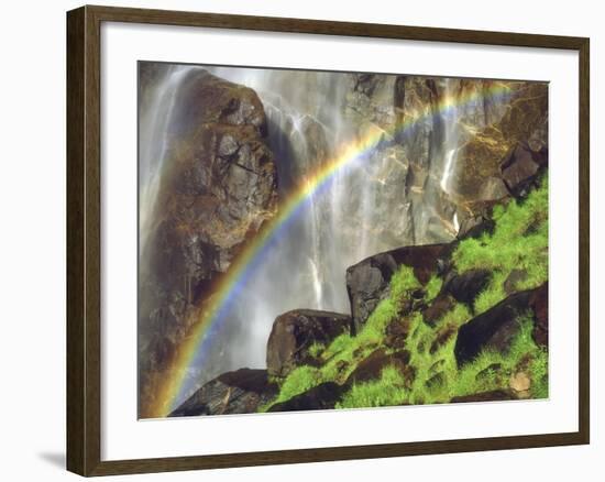 Rainbow at the Base of Bridal Veil Falls, Yosemite National Park, California, USA-Christopher Talbot Frank-Framed Photographic Print