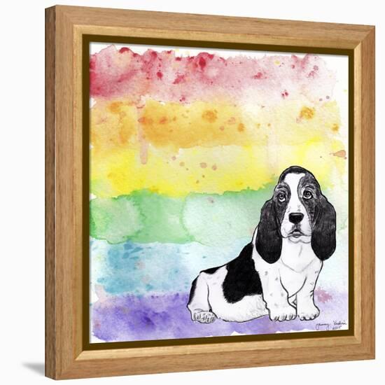 Rainbow Basset Hound-Tammy Kushnir-Framed Premier Image Canvas