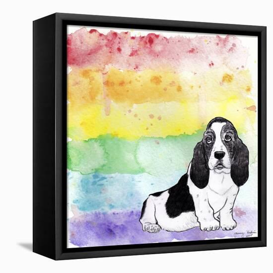 Rainbow Basset Hound-Tammy Kushnir-Framed Premier Image Canvas
