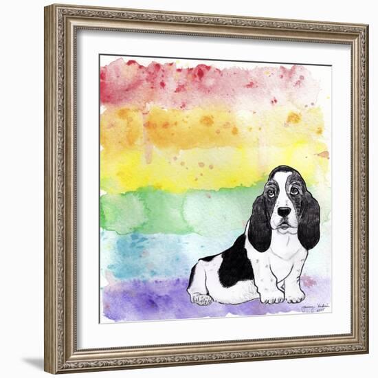 Rainbow Basset Hound-Tammy Kushnir-Framed Giclee Print