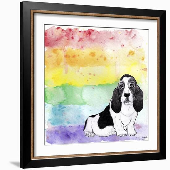 Rainbow Basset Hound-Tammy Kushnir-Framed Giclee Print