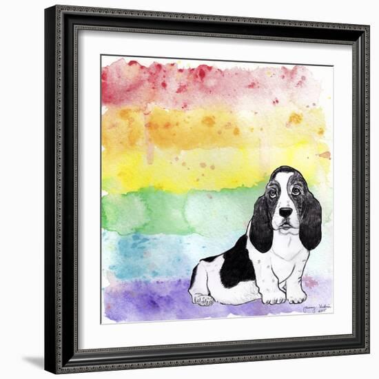 Rainbow Basset Hound-Tammy Kushnir-Framed Giclee Print