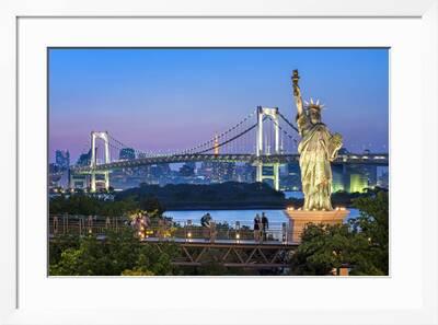 Rainbow Bridge And Statue Of Liberty Odaiba Minato Tokyo Japan Photographic Print Jan Christopher Becke Art Com