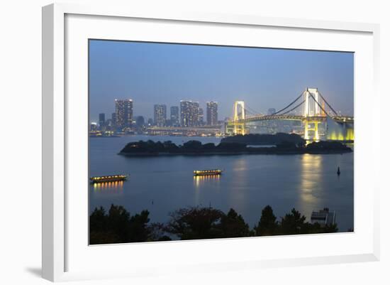 Rainbow Bridge from Odaiba, Tokyo, Japan, Asia-Stuart Black-Framed Photographic Print