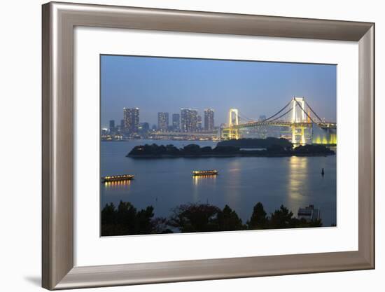 Rainbow Bridge from Odaiba, Tokyo, Japan, Asia-Stuart Black-Framed Photographic Print