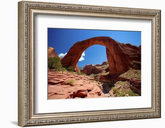 Rainbow Bridge, Lake Powell, Utah-George Oze-Framed Photographic Print