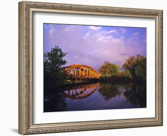 Rainbow Bridge Over Sheyenne River, Valley City, North Dakota, USA-Chuck Haney-Framed Photographic Print