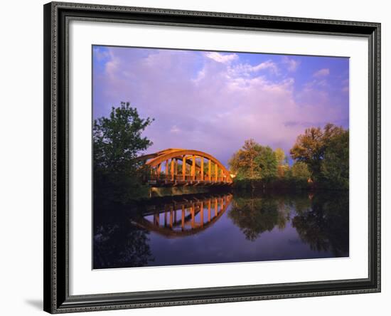 Rainbow Bridge Over Sheyenne River, Valley City, North Dakota, USA-Chuck Haney-Framed Photographic Print