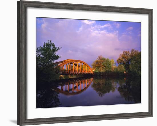 Rainbow Bridge Over Sheyenne River, Valley City, North Dakota, USA-Chuck Haney-Framed Photographic Print