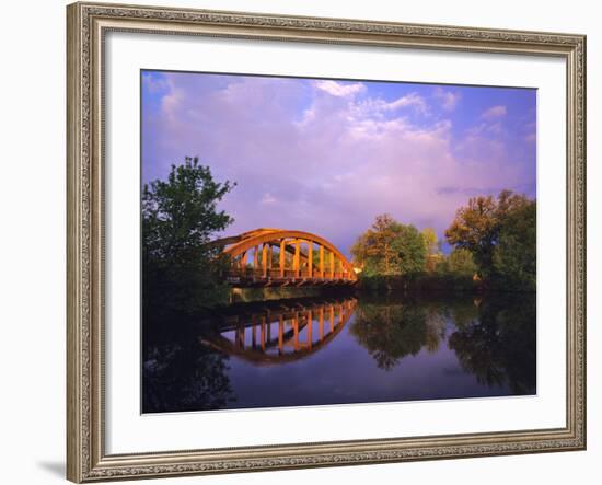 Rainbow Bridge Over Sheyenne River, Valley City, North Dakota, USA-Chuck Haney-Framed Photographic Print