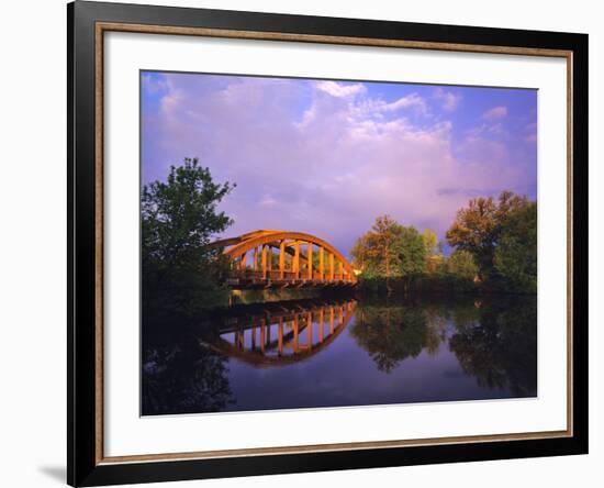 Rainbow Bridge Over Sheyenne River, Valley City, North Dakota, USA-Chuck Haney-Framed Photographic Print