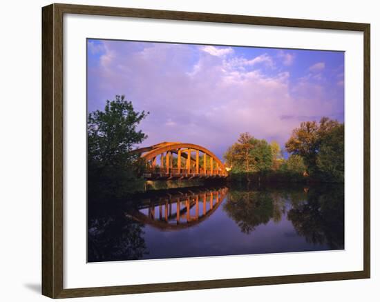 Rainbow Bridge Over Sheyenne River, Valley City, North Dakota, USA-Chuck Haney-Framed Photographic Print