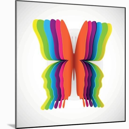 Rainbow Butterfly-Orkidia-Mounted Art Print