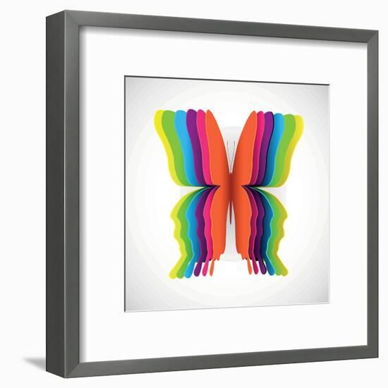 Rainbow Butterfly-Orkidia-Framed Art Print