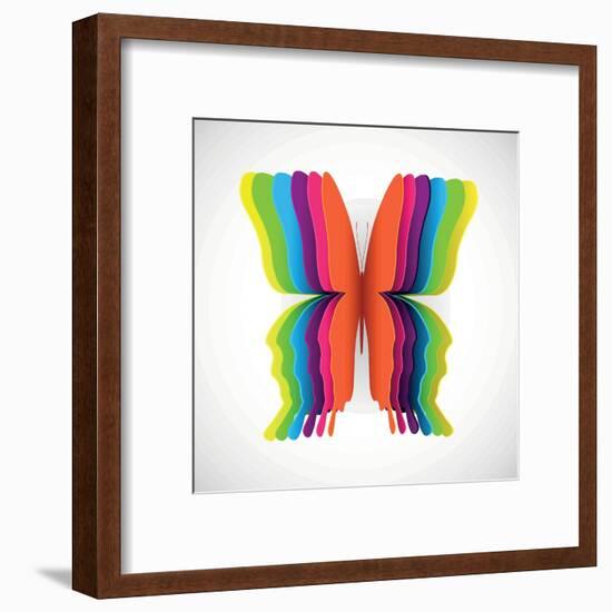 Rainbow Butterfly-Orkidia-Framed Art Print