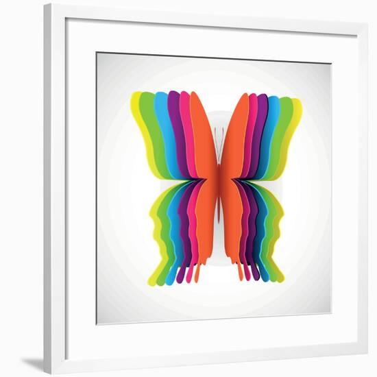 Rainbow Butterfly-Orkidia-Framed Art Print