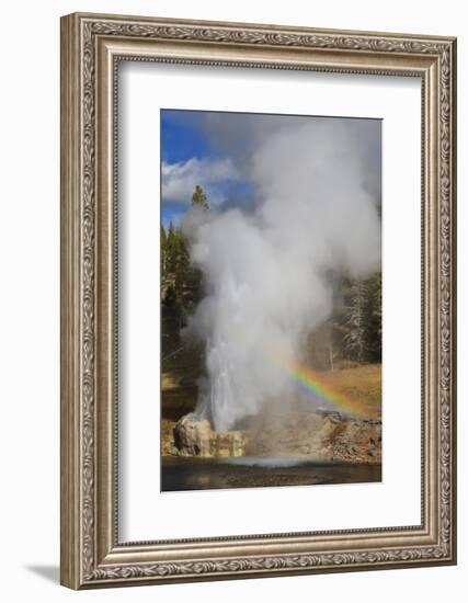 Rainbow Cast by Eruption of Riverside Geyser-Eleanor-Framed Photographic Print