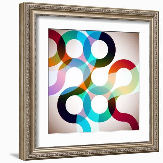 Rainbow Circles-VolsKinvols-Framed Art Print