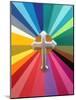 Rainbow Cross-Abstract Graffiti-Mounted Giclee Print