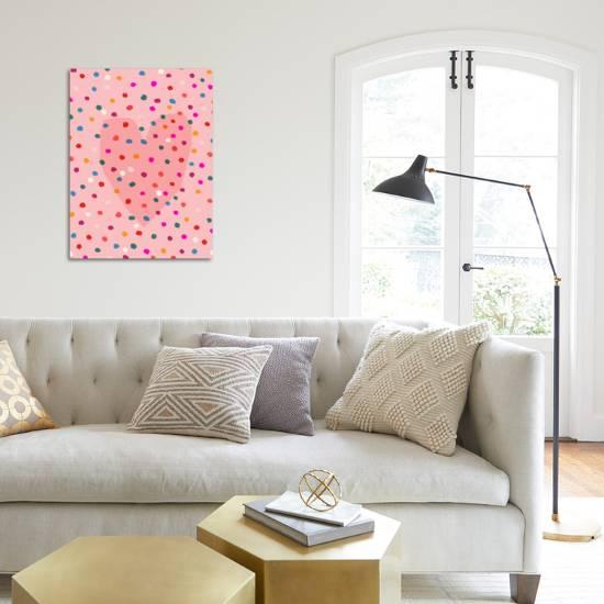 Rainbow Dotty Heart Pink Giclee Print Paula Mills Art Com