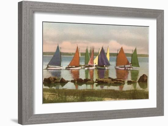 Rainbow Fleet, Nantucket, Massachusetts-null-Framed Art Print