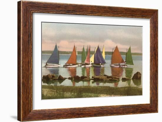 Rainbow Fleet, Nantucket, Massachusetts-null-Framed Art Print