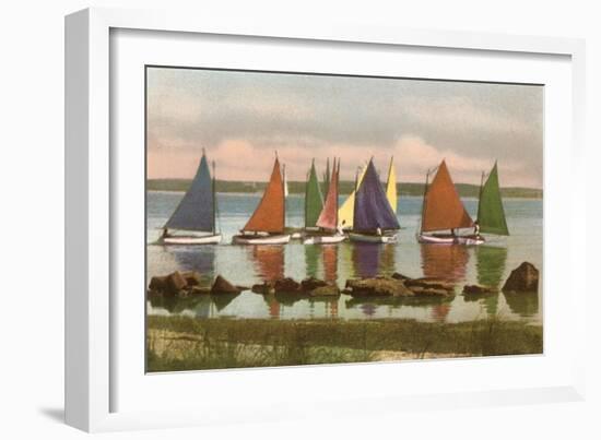 Rainbow Fleet, Nantucket, Massachusetts--Framed Art Print