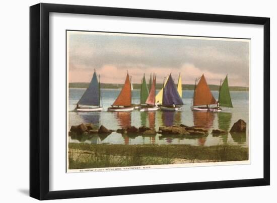 Rainbow Fleet, Nantucket, Massachusetts--Framed Art Print